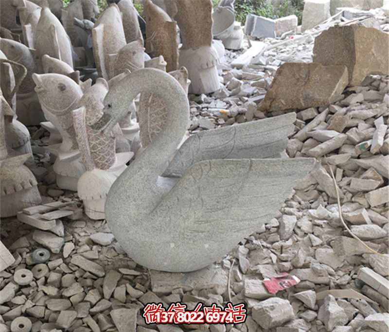 大理石創(chuàng)意天鵝雕塑，美麗大理景區(qū)的精品藝術(shù)品