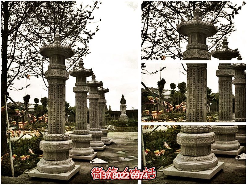 大理石經(jīng)幢，傳承歷史文化，融園林、寺院、刻字于一體
