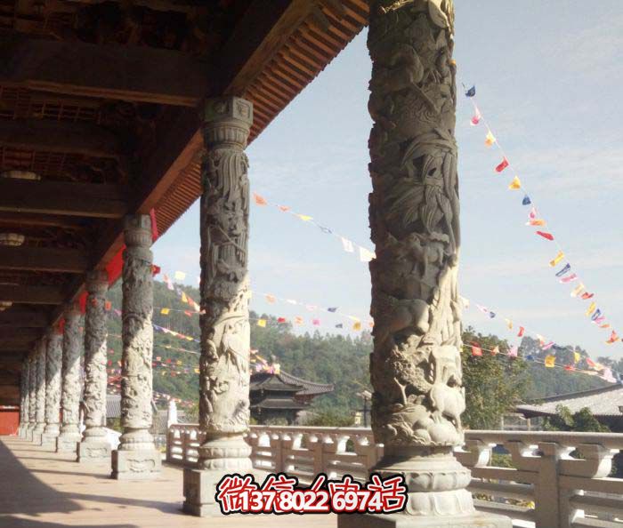 傳承古典藝術(shù)，精美石雕龍柱漢白玉浮雕