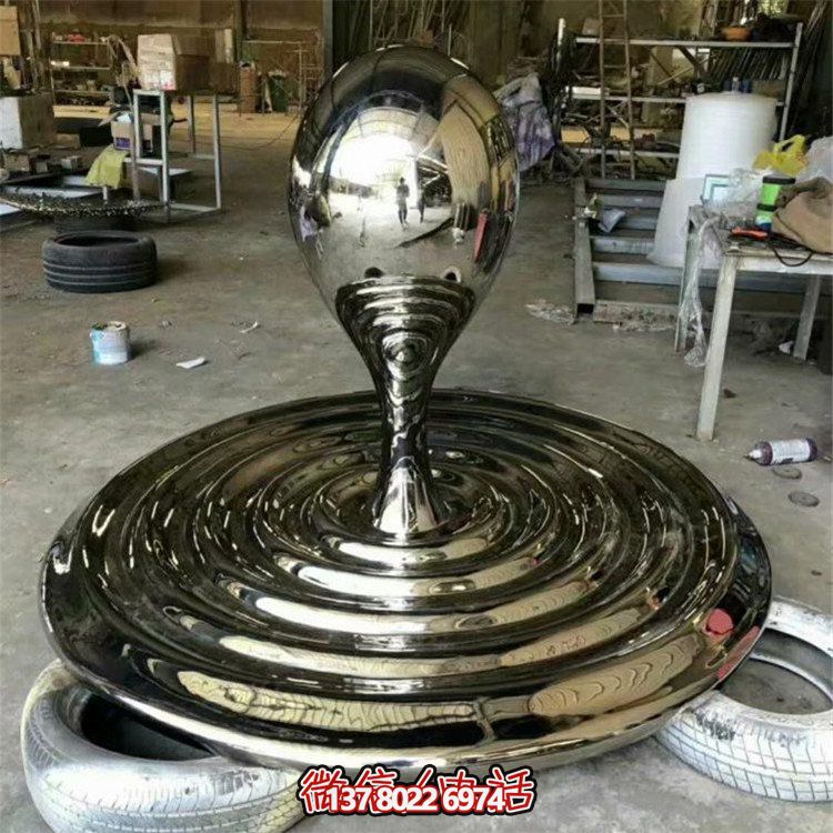 水景景觀不銹鋼擺件，精致創(chuàng)意鏡面水滴擺放