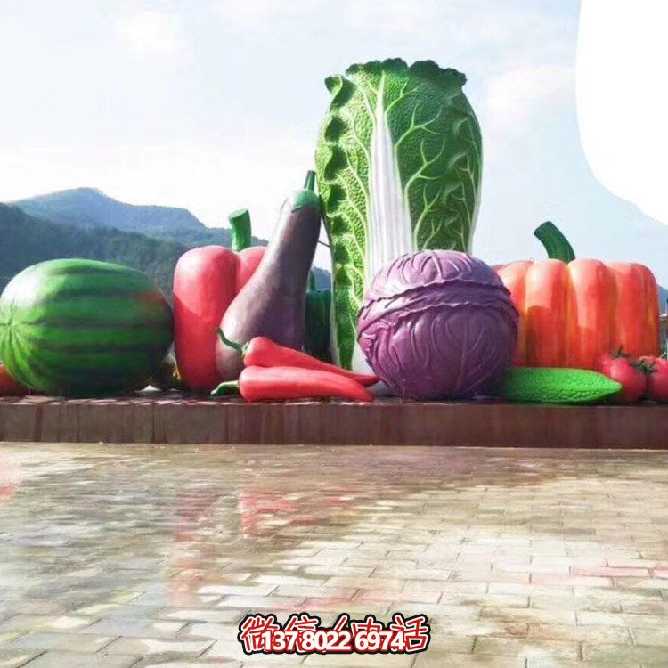 玻璃鋼大型仿真景觀擺件，蔬菜水果裝飾