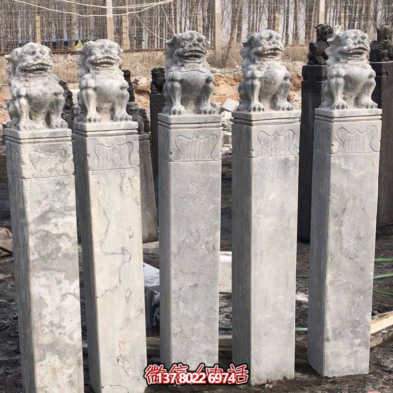 精美大理石獅子拴馬柱，點(diǎn)綴庭院園林