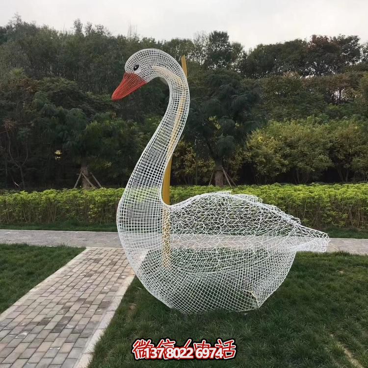 不銹鋼鏤空創(chuàng)意戶(hù)外公園照明動(dòng)物景觀天鵝燈