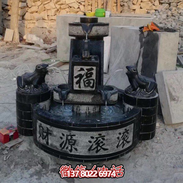 大理石雕刻造景擺件，營造室外庭院財源滾滾流水水