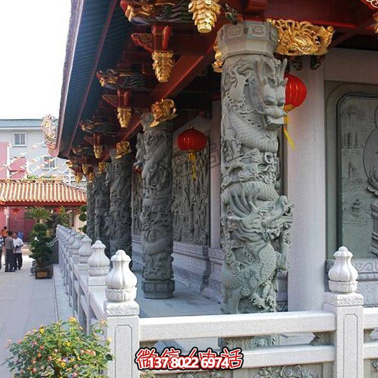 大理石雕刻的龍柱，點綴你家的廣場和寺院