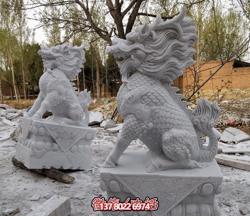 戶(hù)外庭院別墅砂石石雕神獸麒麟雕塑