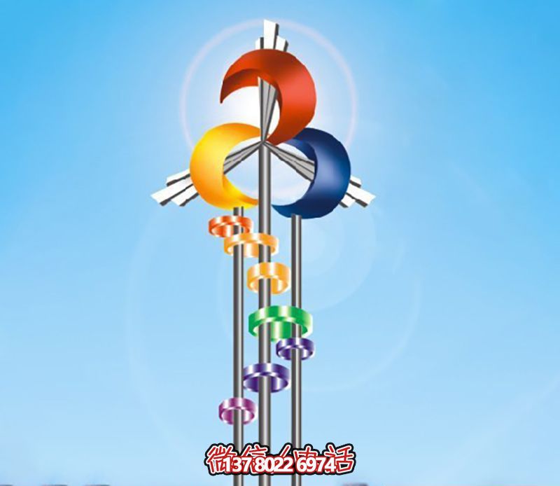 學(xué)校企業(yè)擺放抽象不銹鋼風(fēng)車(chē)雕塑